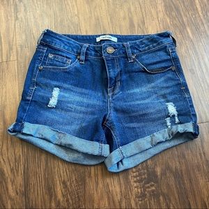 Cuffed Denim Shorts